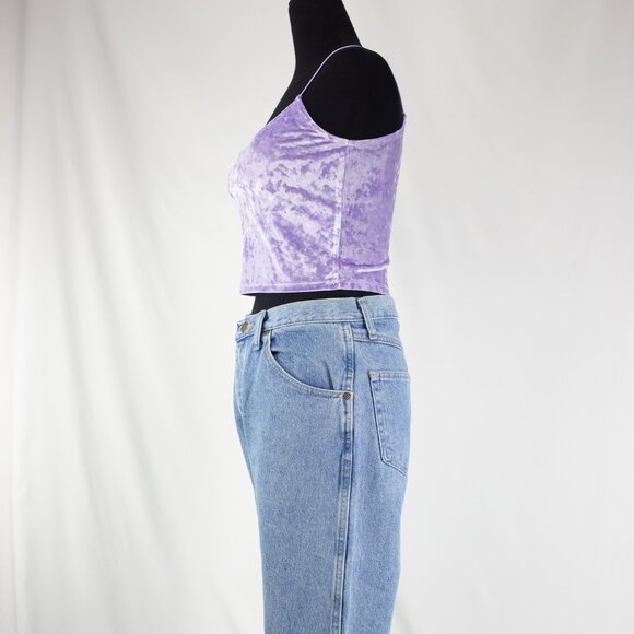 Crushed velvet, cropped tank top - Picture 5 of 7